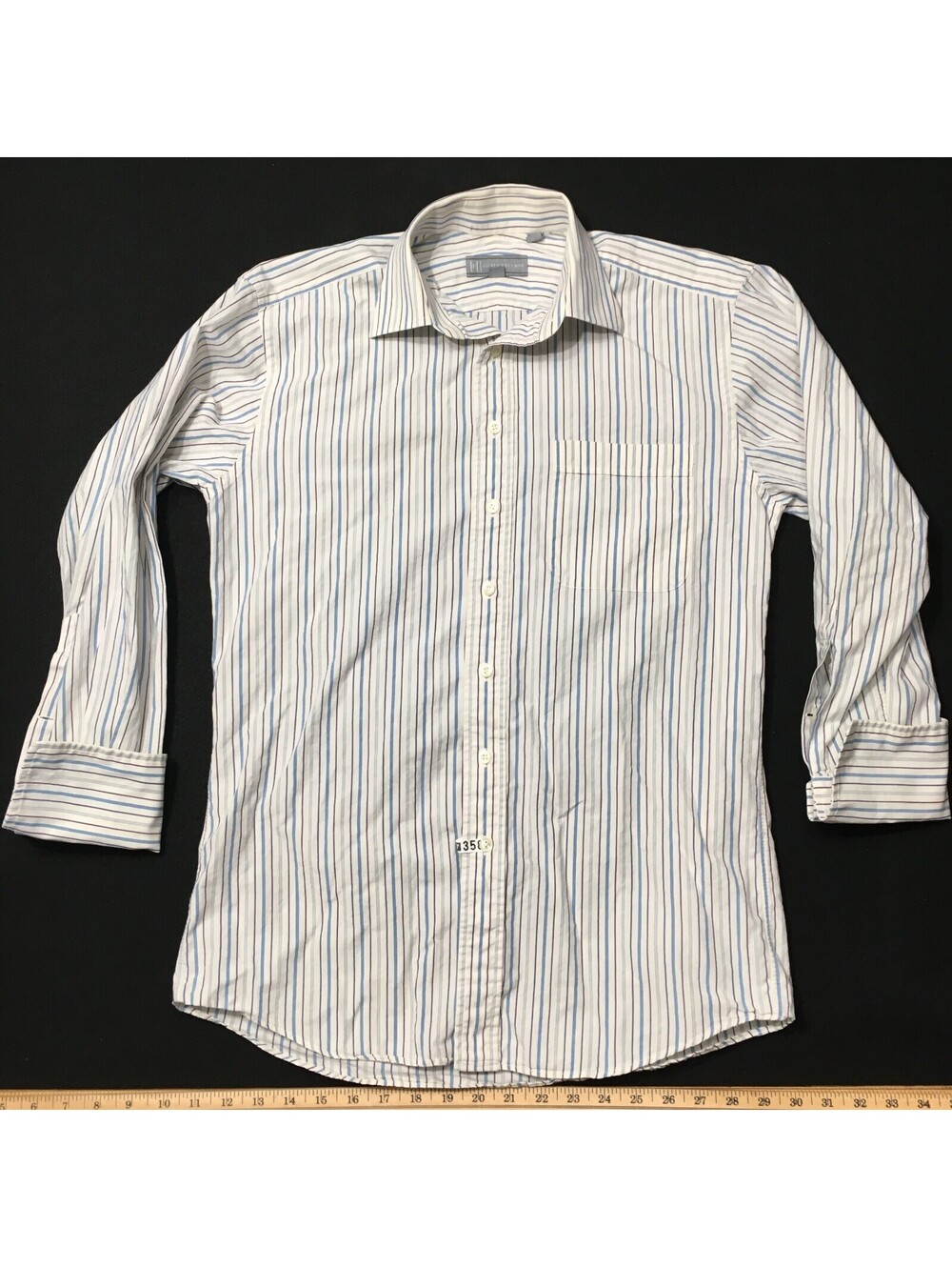Hickey Freeman Shirt Stripe French Cuff Shirt Mens 15 32 SEE COLLAR